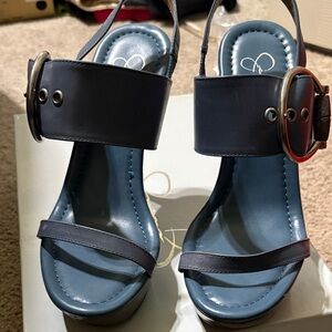 Jessica Simpson Dark Blue Sandals with Buckle